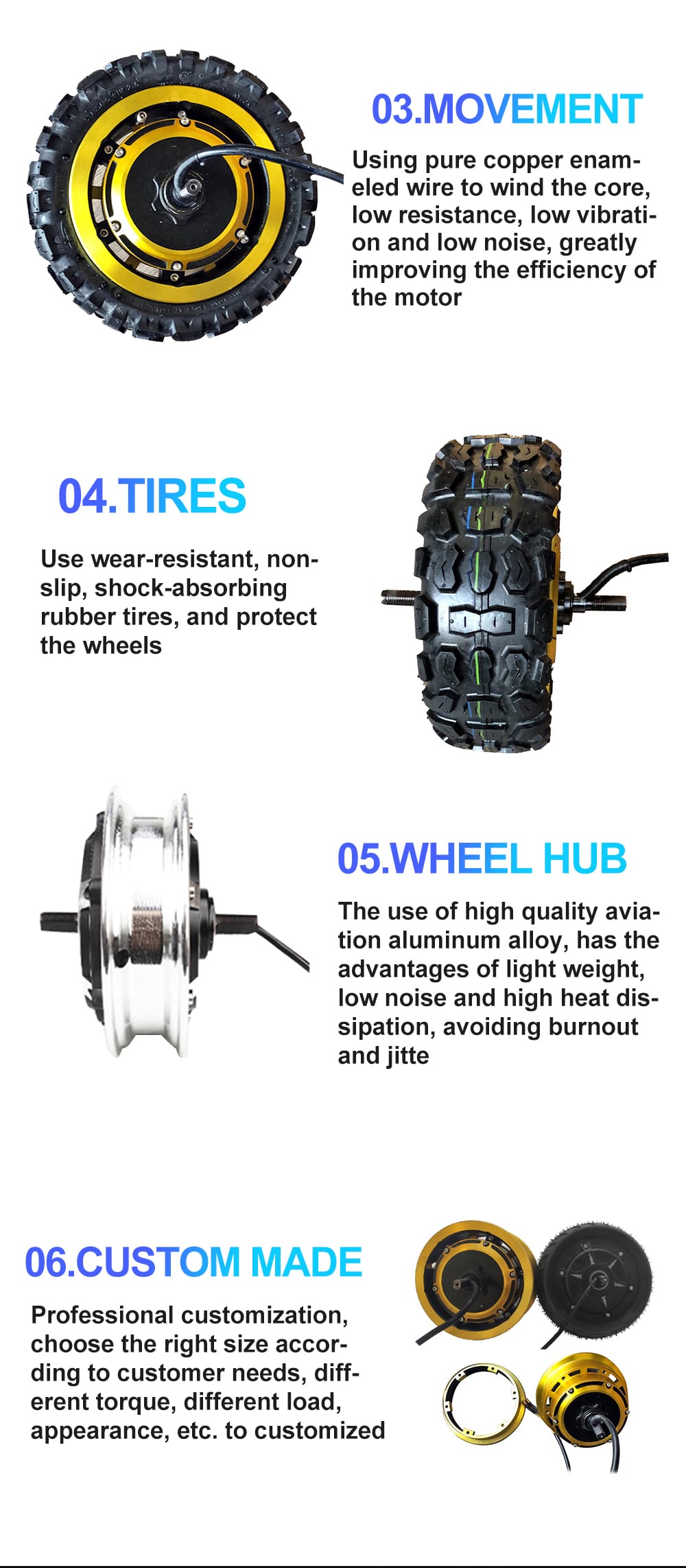 11 inch hub motor details