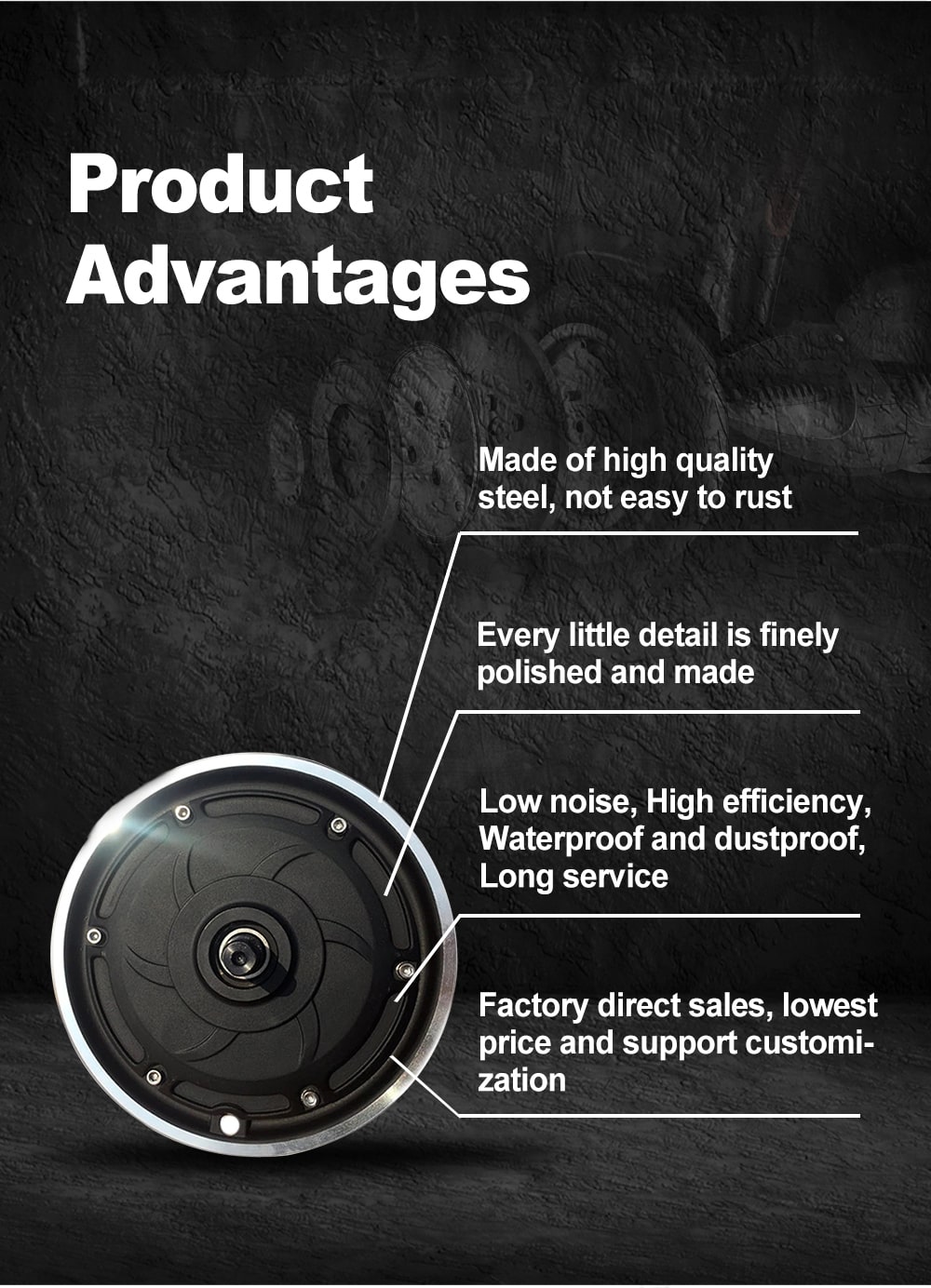 10 inch geard hub motor advantages 