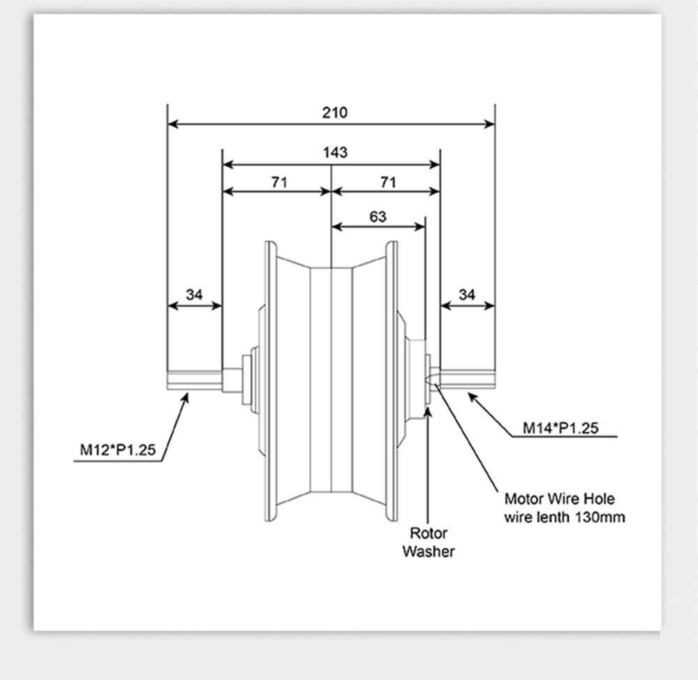 11 inch hub motor parameters 