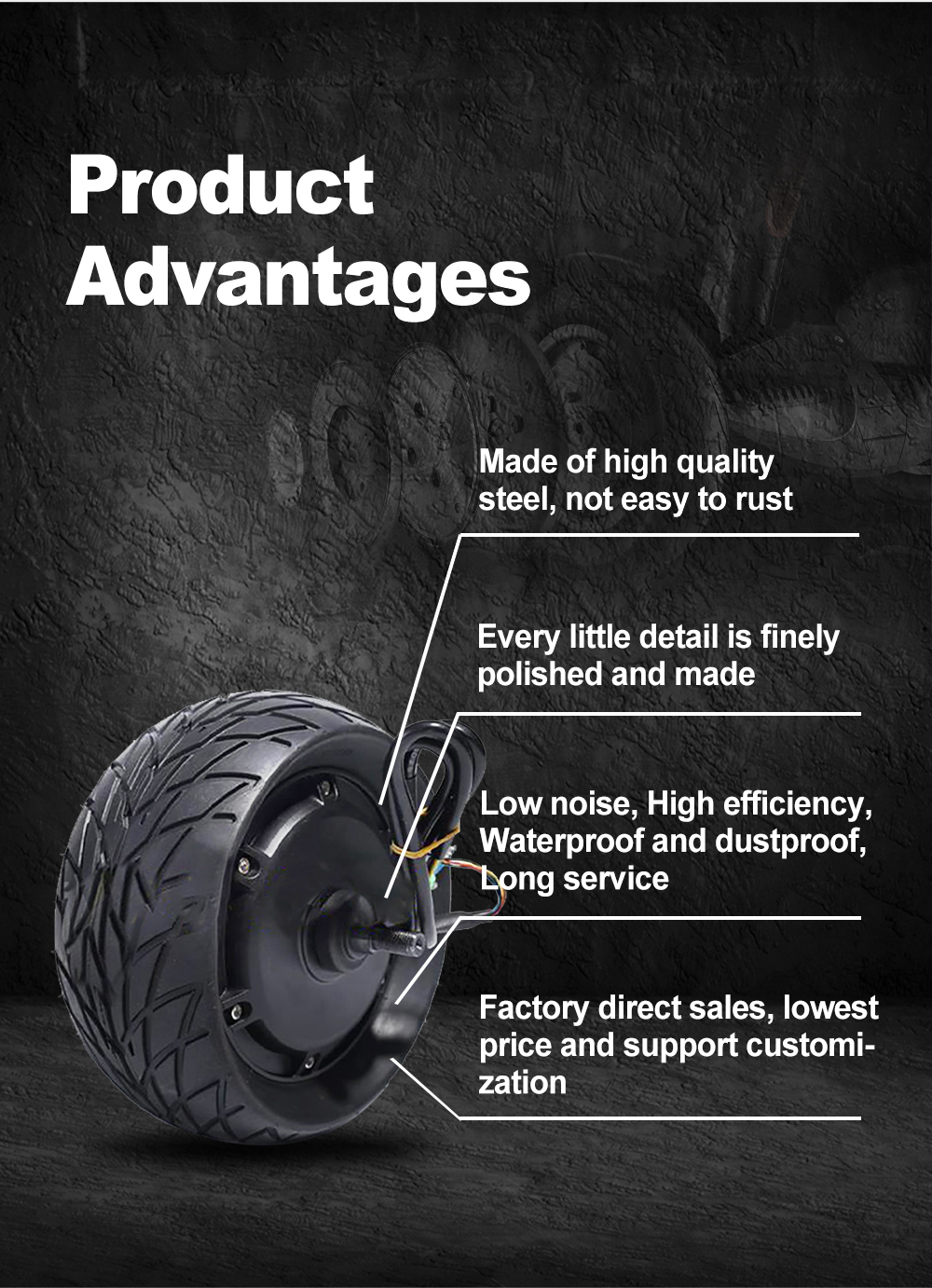 8 inch geard hub motor advantages
