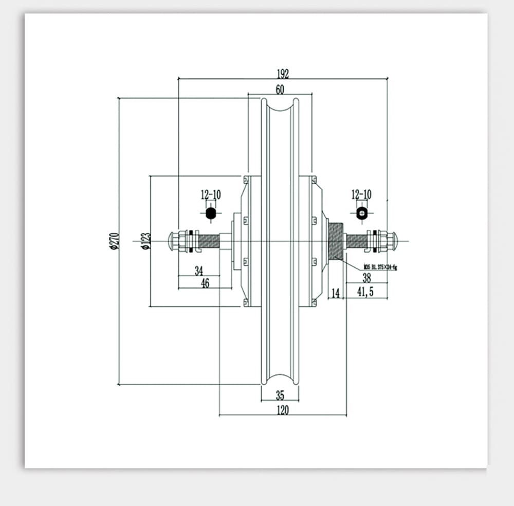 14 inch gearless hub motor parameters 