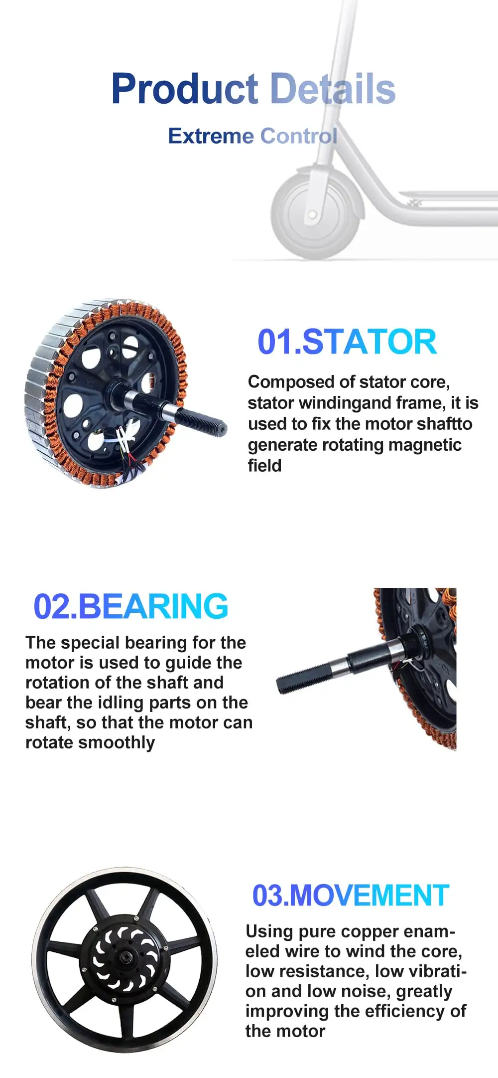 14 inch gearless hub motor details