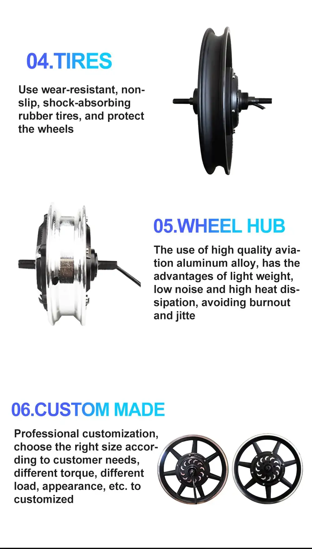 14 inch gearless hub motor details