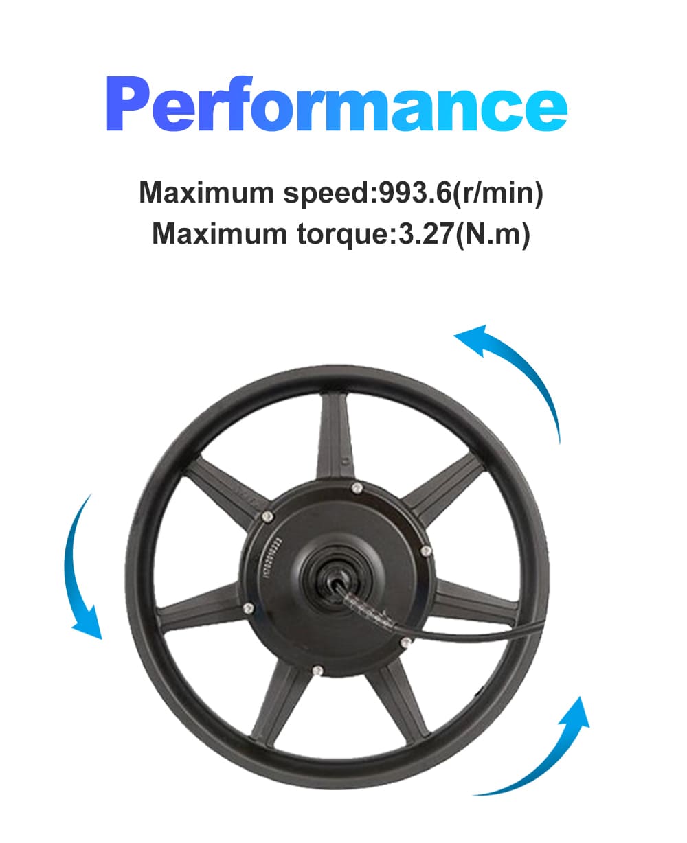 14 inch gearless hub motor parameters