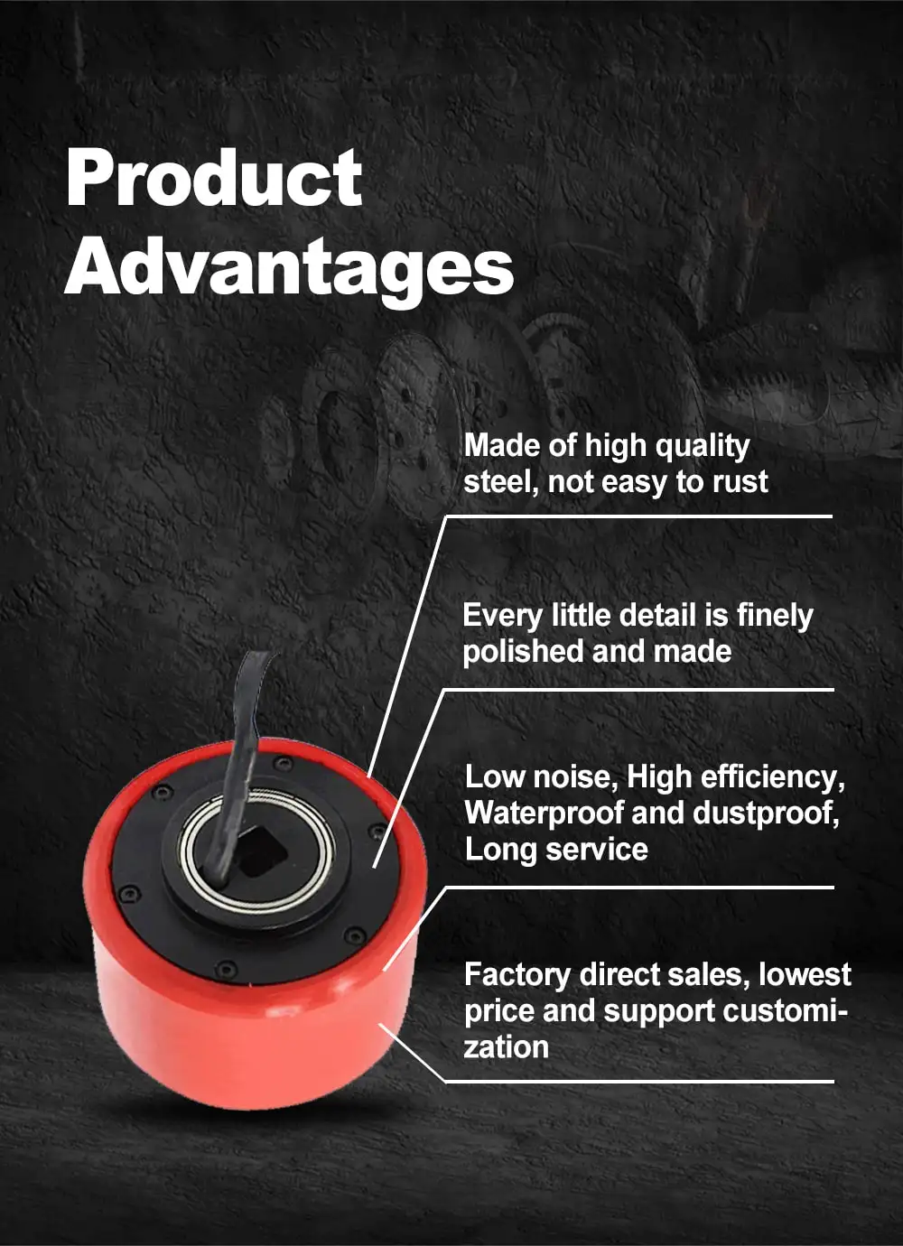 3 inch gearless hub motor advantages 