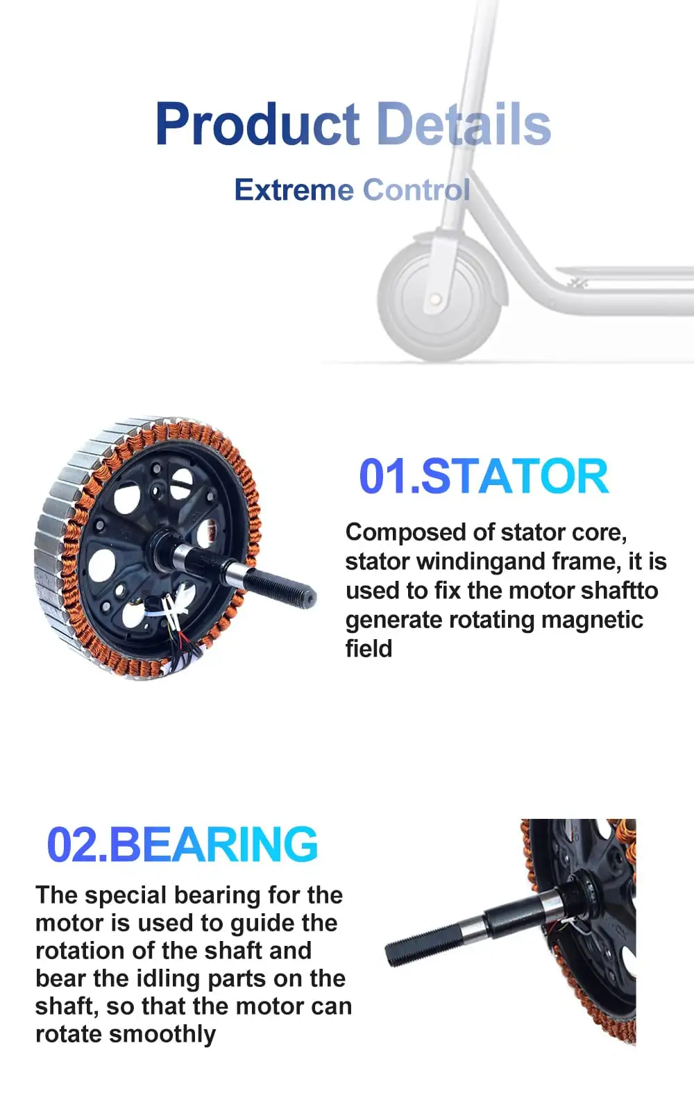3 inch gearless hub motor details