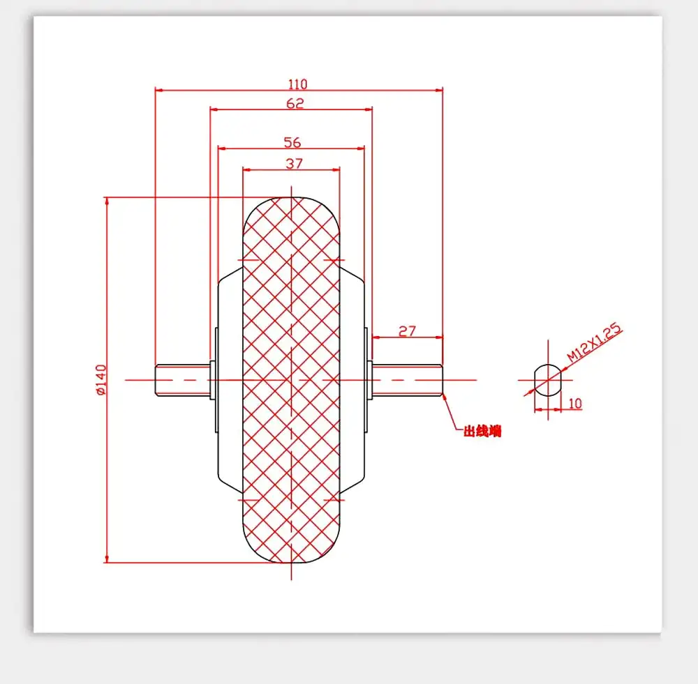 5 inch gearless hub motor parameters