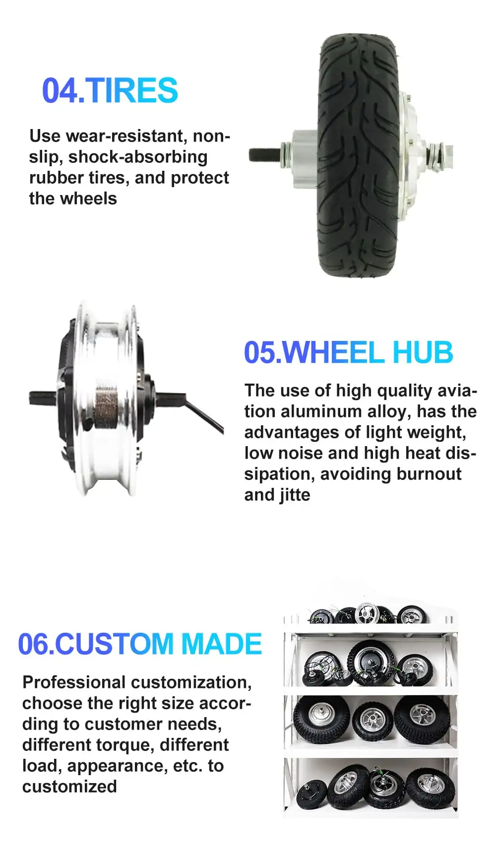 9 inch gearless hub motor details