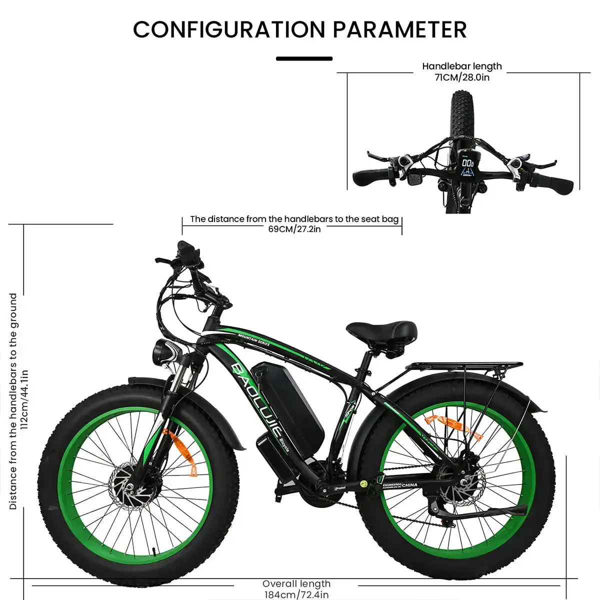 48v 12ah 750w range 35km hurricane 21 speed electric bike