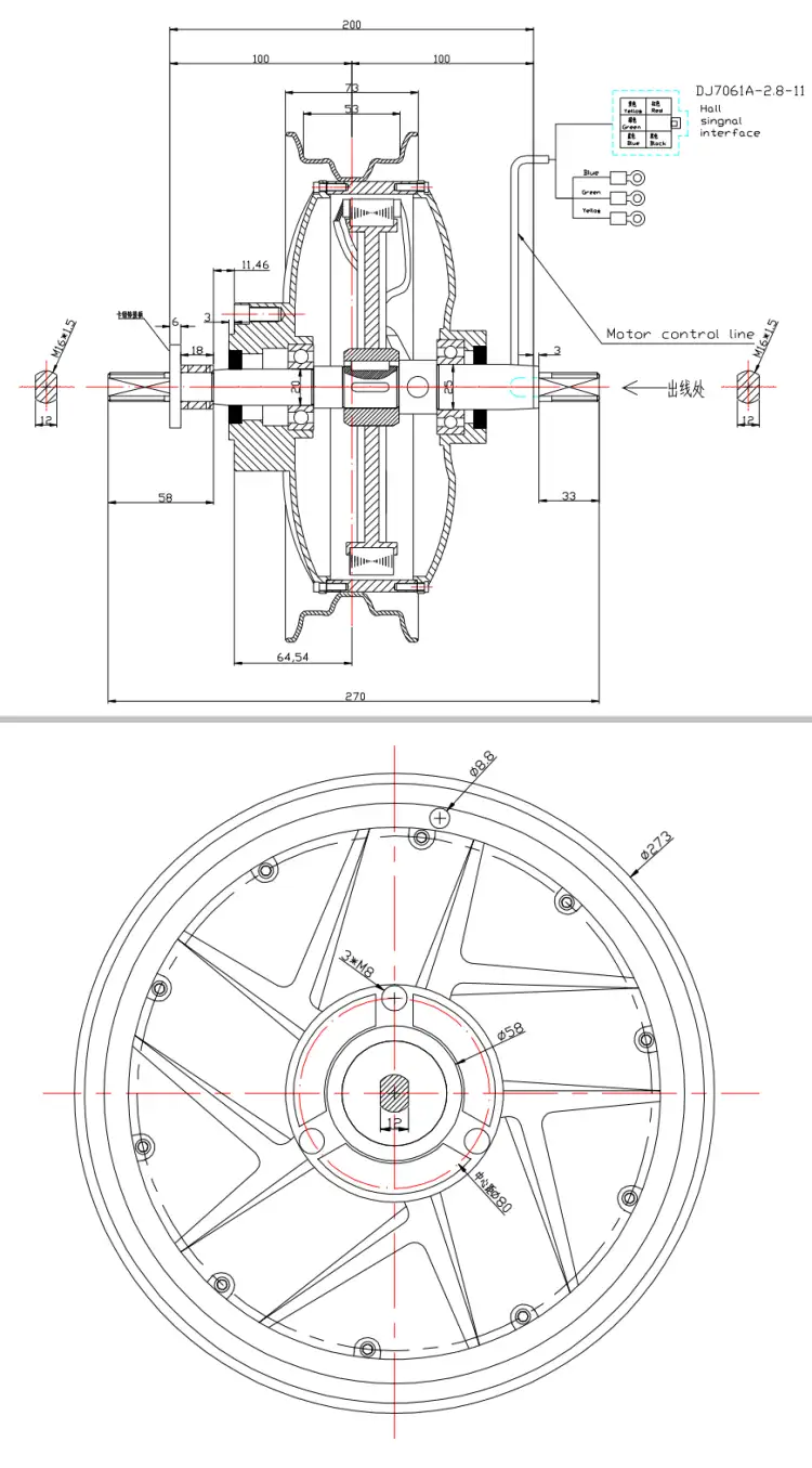 10 Inch 48V 1000W 65kmh
