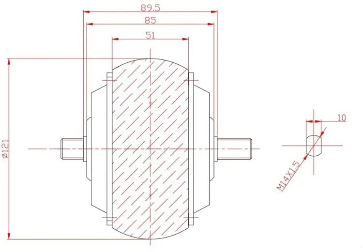 100-150W 24-36V 4.5 inch electric skateboard bike hub motor