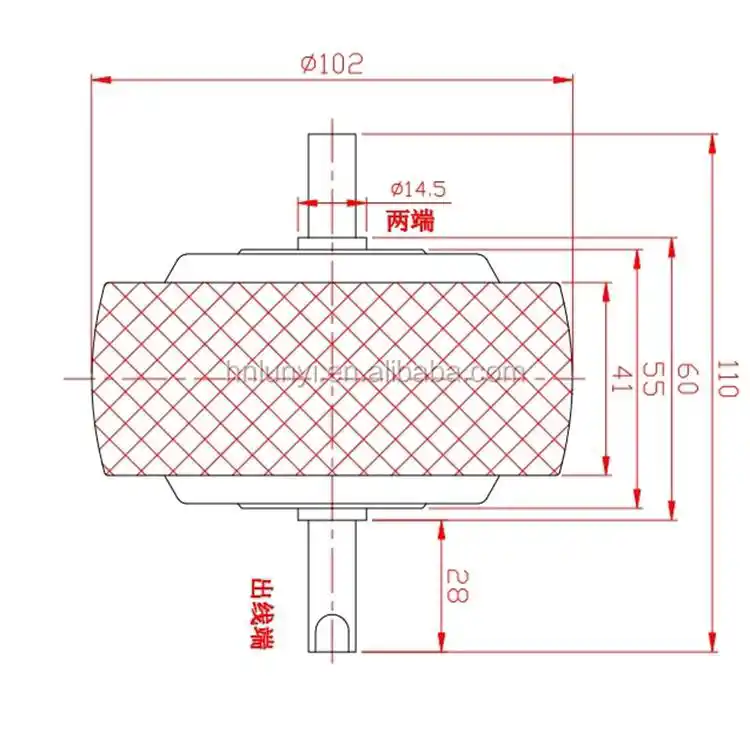 150-200W 24V 4 inch brushless double shaft wheel hub motor