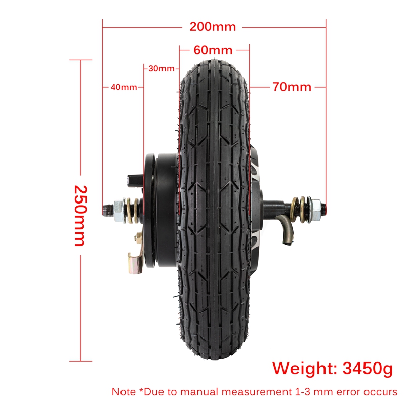 24v 350w bldc 10 inch wheel hub motor