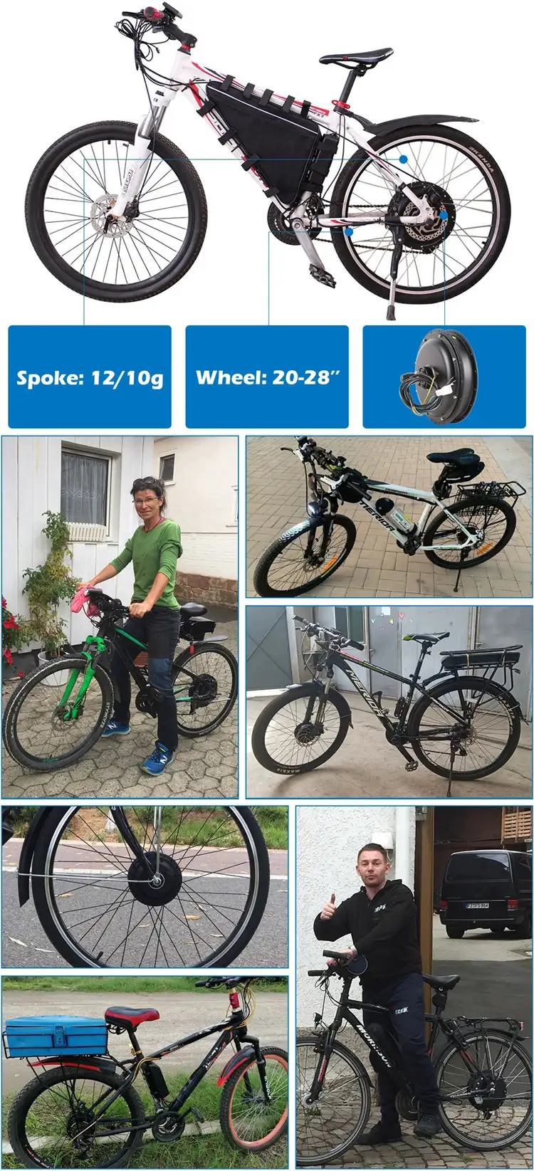 48V 1500W 2000W EBike Rear wheel Brushless Direct Hub Motor for bicycle