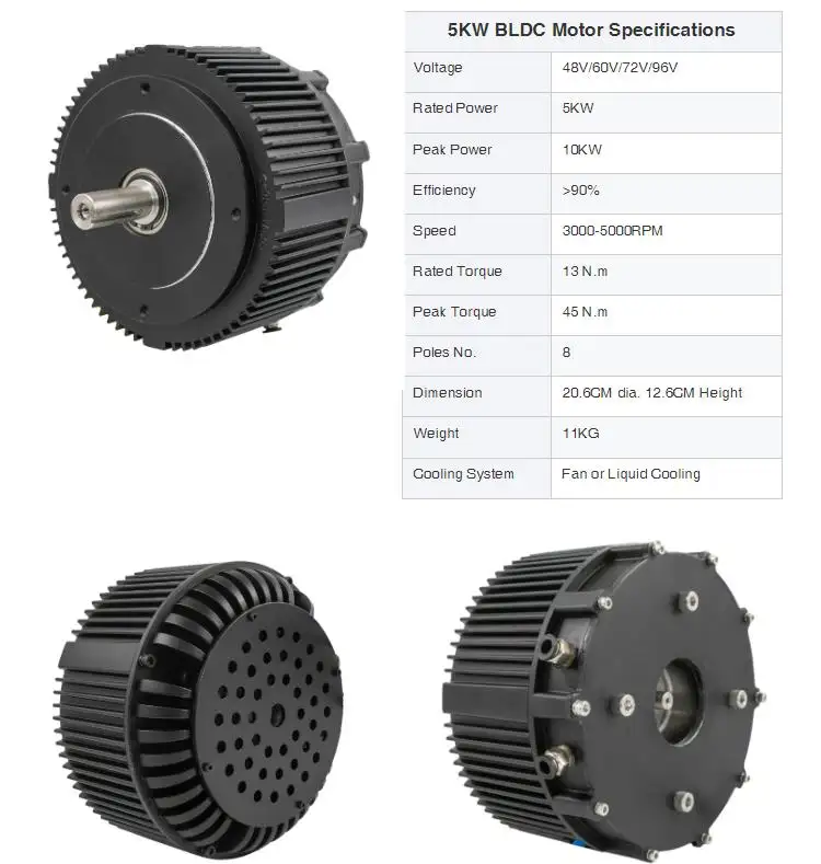 48V72V 5kW Air cooled BLDC motor e motorcycle conversion kit