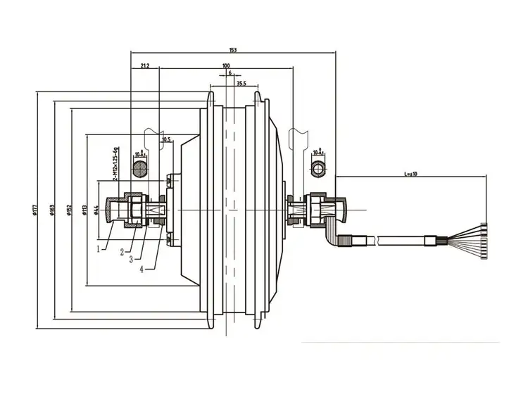 48V 500W 7 inch Geared Hub Motor