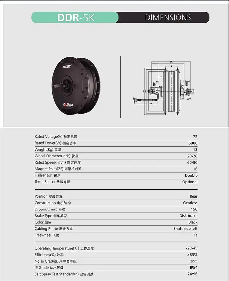 5000w turbo hub motor kits with sabvoton controller