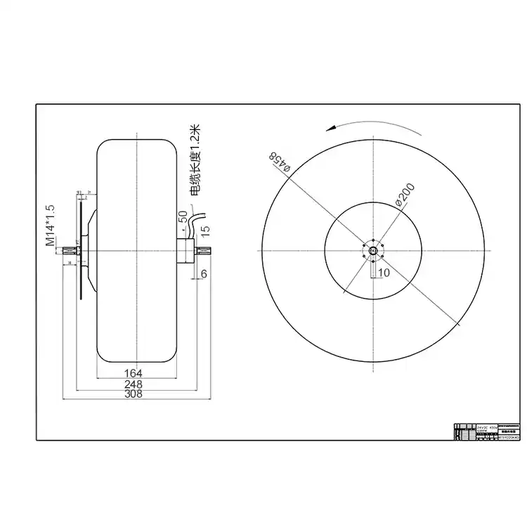 500W 48V 10 inch Brushless Geared Hub Motor