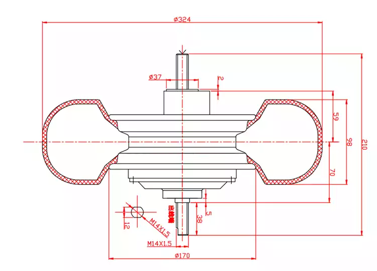 800W 48V 17 Inch Wheel BLDC Hub Motor