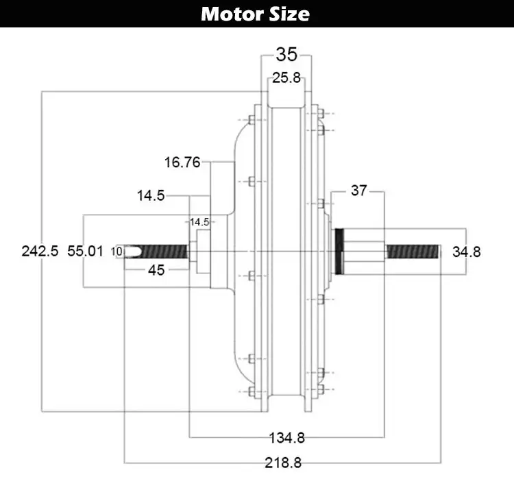 Ip54 customizable Brushless Direct Electric Bike Kit Hub Motor